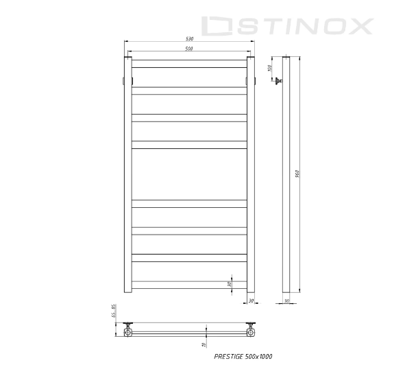 Полотенцесушитель водяной Stinox Prestige золото брашированное