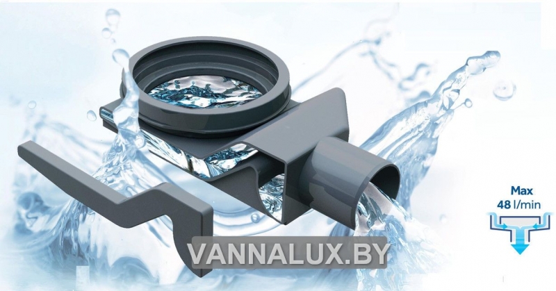 Линейный водоотводящий  желоб Pestan Confluo Slim Line 850 с решеткой (щелевой) .