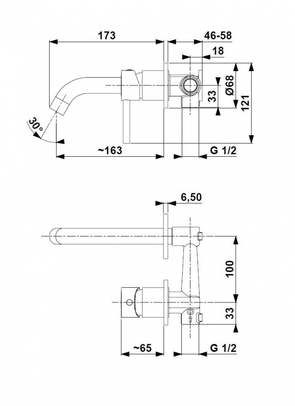 Armatura Moza Смеситель для раковины скрытого монтажа, хром