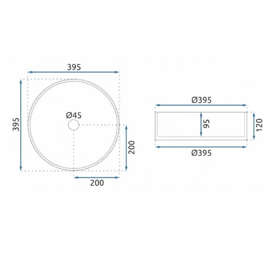 Умывальник Rea Ingrid Transparent 40x40,  прозрачный