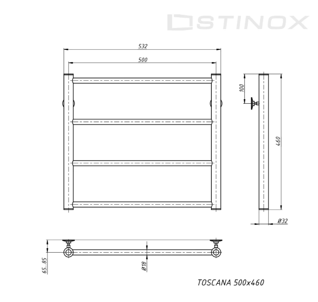 Полотенцесушитель Stinox Toscana бронза