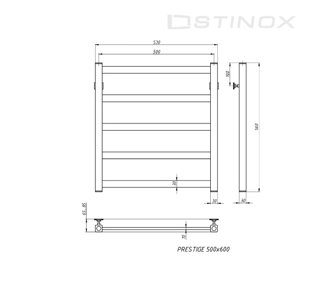 Полотенцесушитель водяной Stinox Prestige золото брашированное