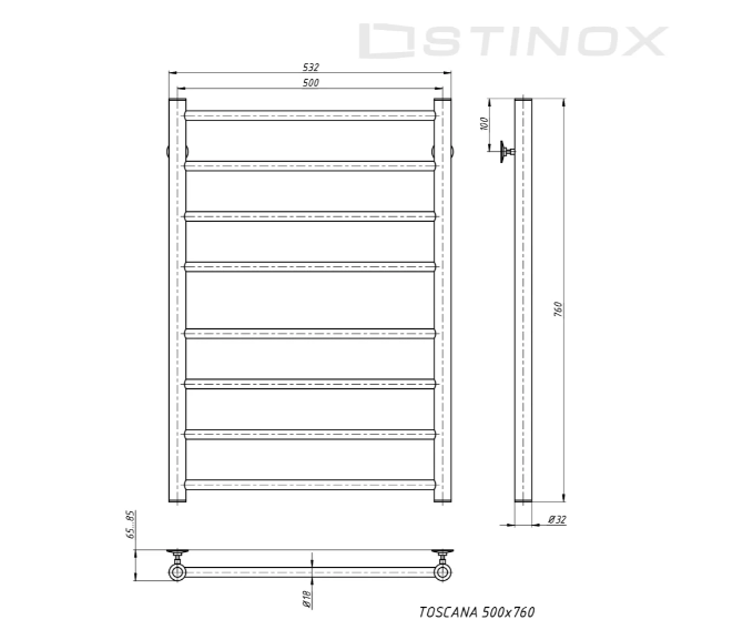 Полотенцесушитель Stinox Toscana бронза