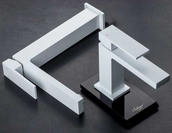 Смеситель для умывальника высокий Boheme Qubic Matt White  матовый белый