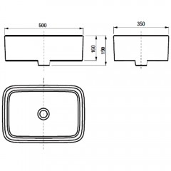 Умывальник накладной Roca Mila 35x50 прямоугольный