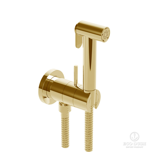 Cisal Shower Гигиенический душ, со шлангом 120см., вывод с держателем и встроенный прогрессивный картридж, лейка латунь, цвет: золото