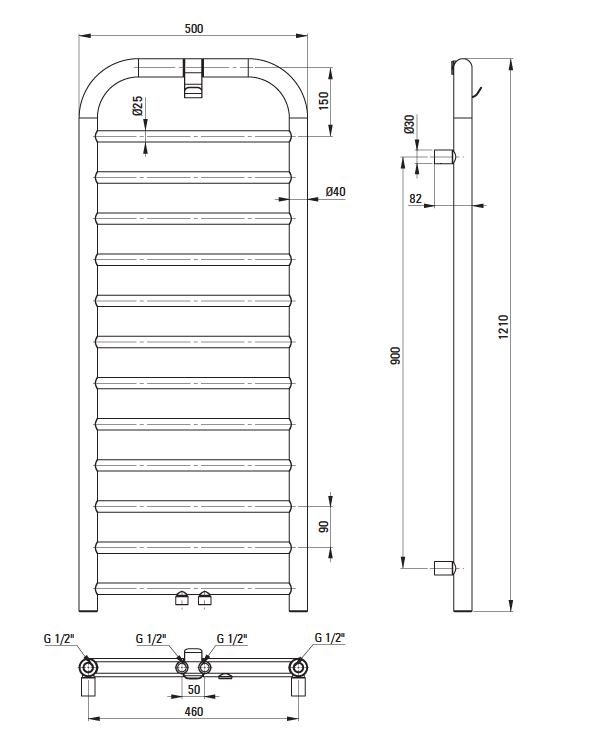 Полотенцесушитель Deante Silia 121 см