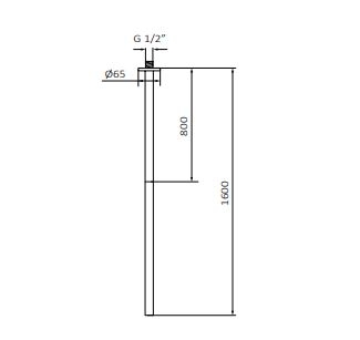 Излив потолочный для умывальника GRBMIXERS 