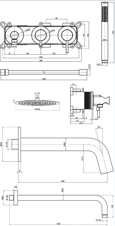 Душевая система AQUAme Siena графит