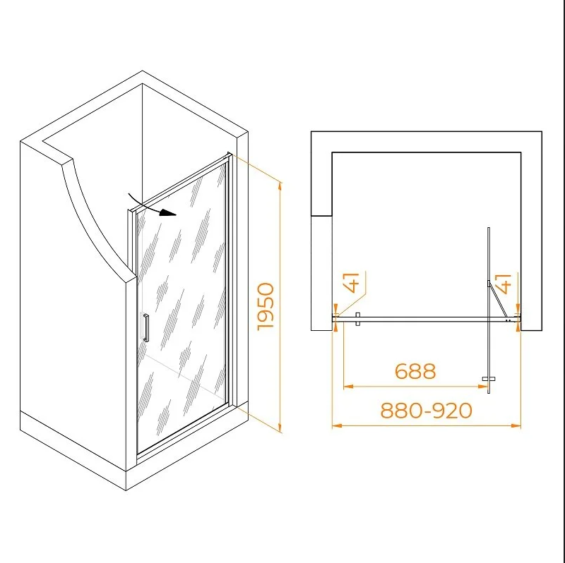 Душевая дверь RGW Stilvoll 90x195 хром