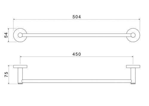 Полотенцедержатель 450 мм AQUATEK, графит