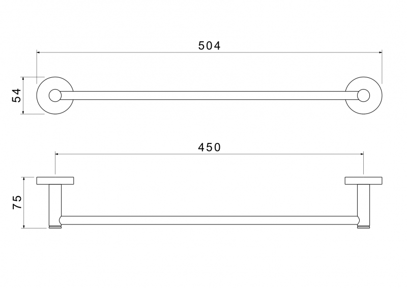 Полотенцедержатель 450 мм AQUATEK, графит