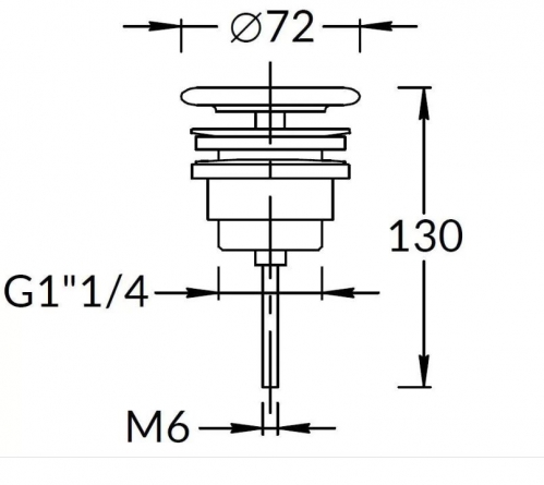 Донный клапан с керамической крышкой, белый глянцевый