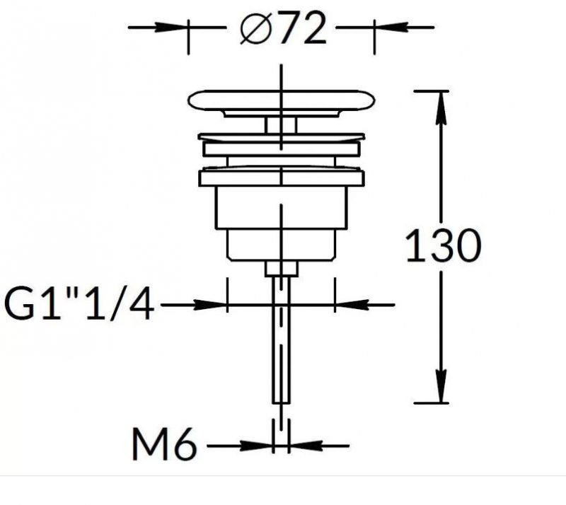 Донный клапан с керамической крышкой, белый глянцевый
