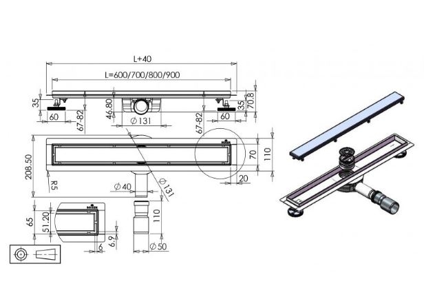 Душевой трап Roxen Supra  
