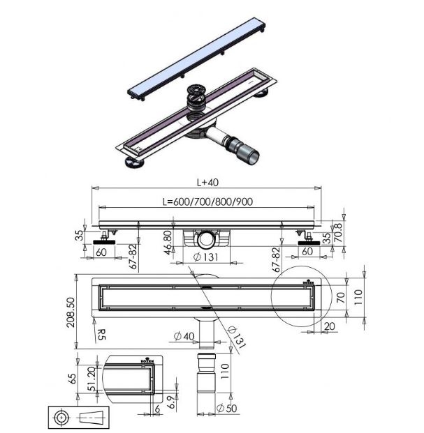 Душевой трап Roxen Supra  
