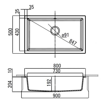 DEANTE CORDA антрацит - мойка 1 чаша, 800*500*192 мм + сифон SPACE SAVER