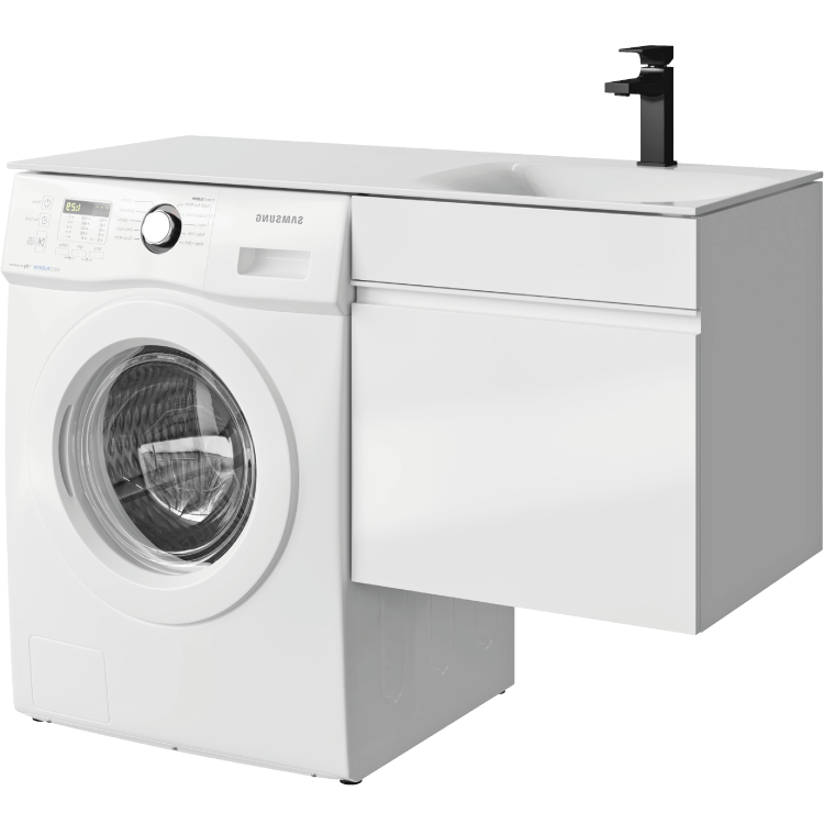 Тумба c умывальником под стиральную машину Aqwella Duet подвесная белая