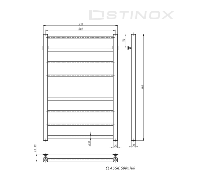 Полотенцесушитель Stinox Classic белый матовый