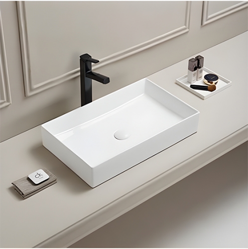 Раковина накладная UP , 605х370х110 мм, глянцевый белый