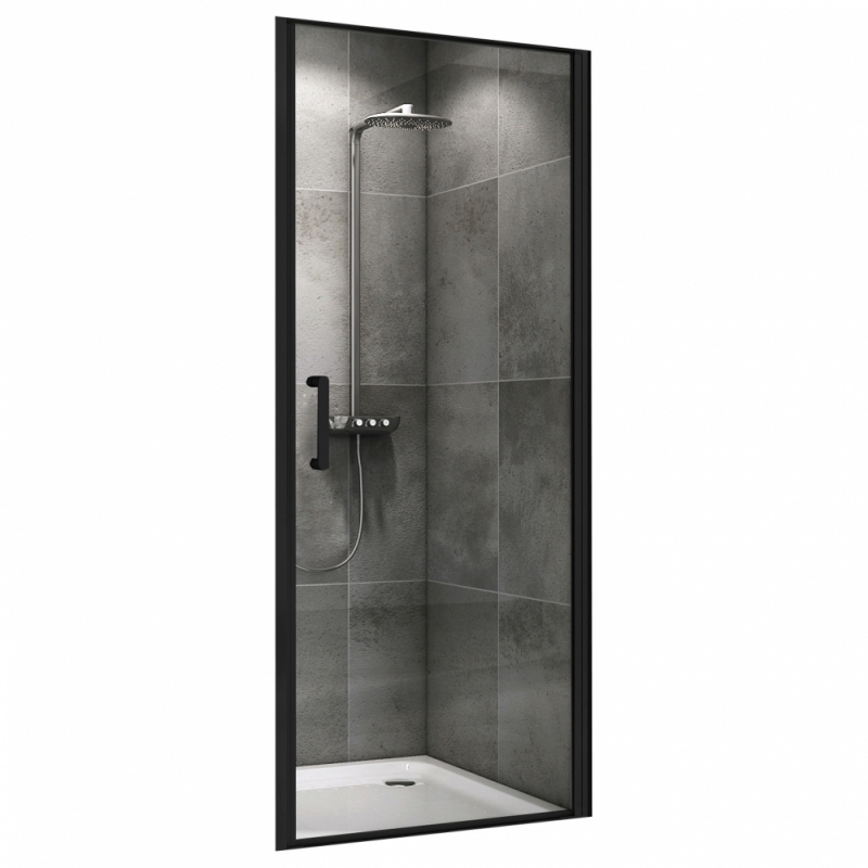 Душевая дверь ABBER Sonnenstrand черный профиль 90см