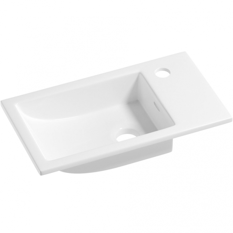 Умывальник настенный / на тумбу Wellsee WC Area 50x25 белый глянцевый (отверстие под смеситель справа)