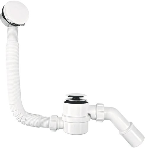 Сифон McAlpine для ванны, белый, С НАПОЛНЕНИЕМ через ПЕРЕЛИВ