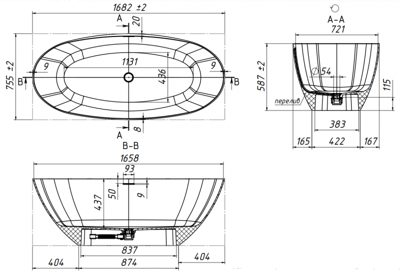 ВАННА Belux ОСЛО 168*76, БЕЛЫЙ