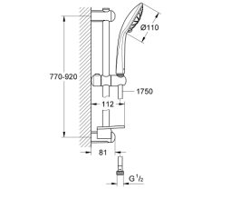 Grohe EUPHORIA 110 MASSAGE ДУШЕВОЙ ГАРНИТУР, 3 ВИДА СТРУЙ