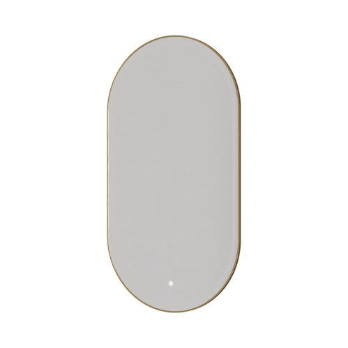Зеркало овальное Boheme мет. рама, тыльная подсветка, сенсор, антизапотевание, 60*110, MATT GOLD