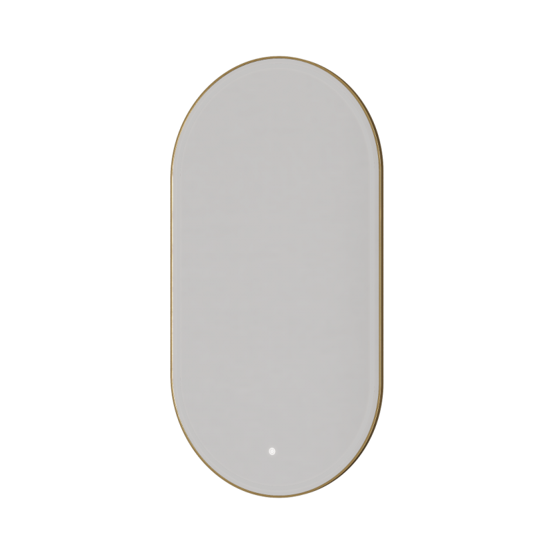 Зеркало овальное Boheme мет. рама, тыльная подсветка, сенсор, антизапотевание, 60*110, MATT GOLD