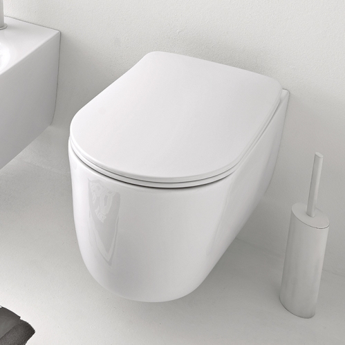 Kerasan Nolita Сиденье для унитаза SLIM быстросъемное, цвет белый глянц, петли хром (микролифт)