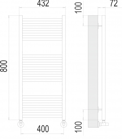 Полотенцесушитель Terminus «Аврора» П16 400х800 с комплектом подключения