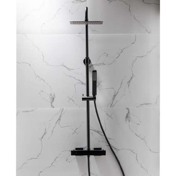 Armatura Logon Black Premium Душевая колонна с термостатическим смесителем для душа, черная