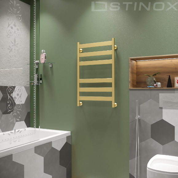 Полотенцесушитель водяной Stinox Napoli золото брашированное