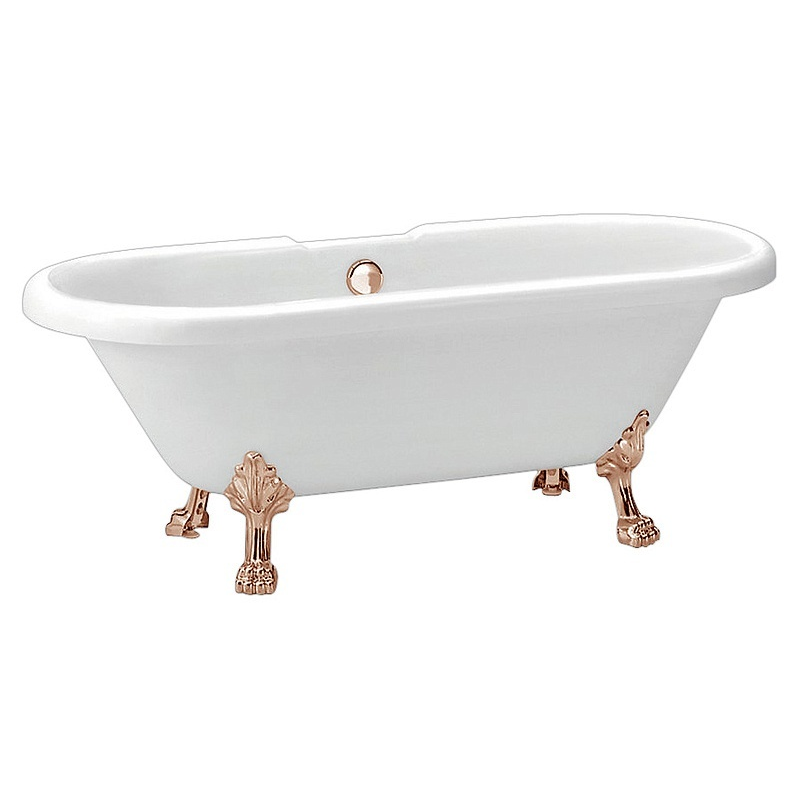 Свободностоящая акриловая ванна BelBagno на ножках, исполнение бронза.