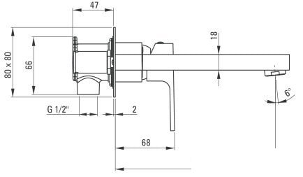 Deante Anemon Bis Nero Смеситель для раковины скрытого монтажа, черный
