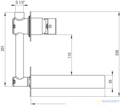 Deante Anemon Bis Nero Смеситель для раковины скрытого монтажа, черный