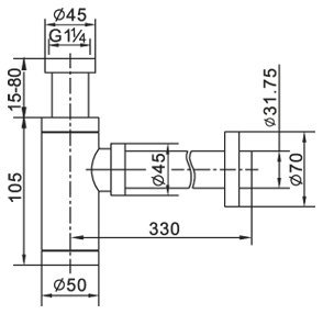 Сифон под раковину Cezares круглый, хром