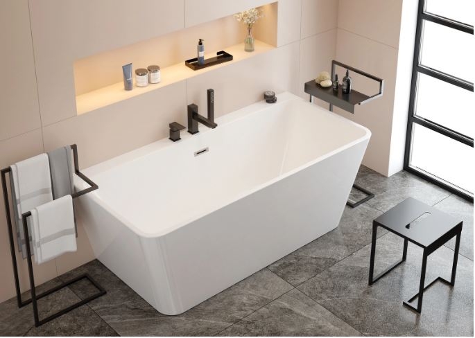 Акриловая ванна, DEANTE HIACYNT пристенная/отдельно стоящая, прямоугольная - 160 см