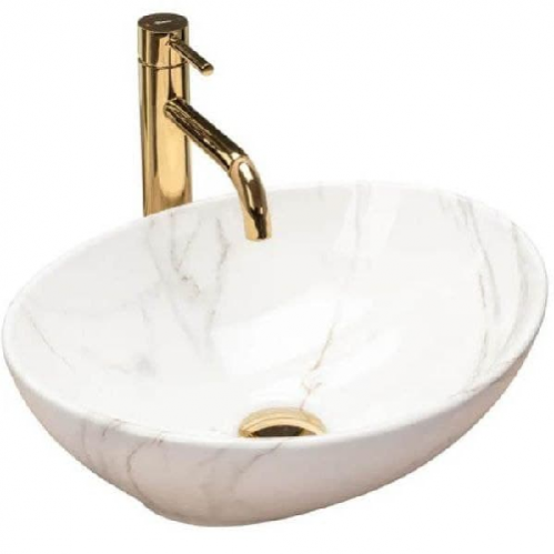 Умывальник Rea Sofia Shiny Aiax 41 на столешницу, мрамор 