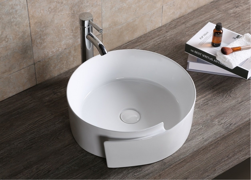 Раковина накладная, с завитком вправо Cerutti SPA 44х46х15, белый