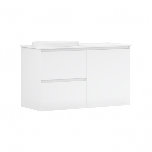 Тумба подвесная LUNA Belux 120*51 cо столешницей и  умывальником Турин 610 Эллип в комплекте