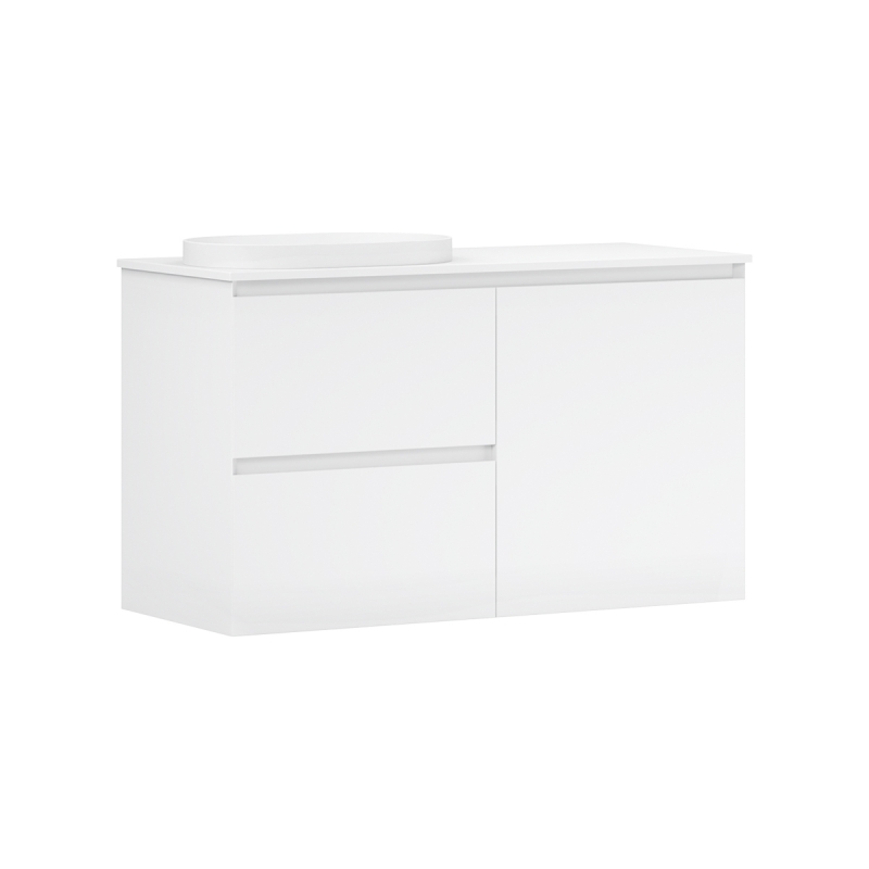 Тумба подвесная LUNA Belux 120*51 cо столешницей и  умывальником Турин 610 Эллип в комплекте