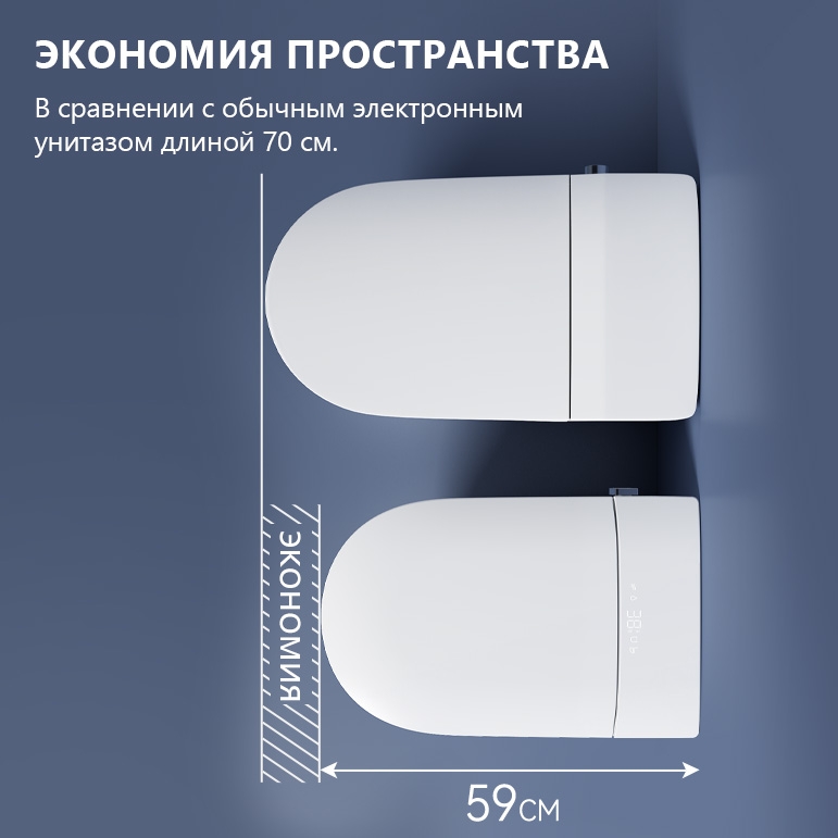 Электронный унитаз-биде ABBER Bequem  подвесной белый