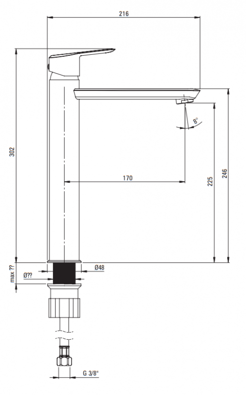 Deante Arnika Смеситель для раковины высокий, хром