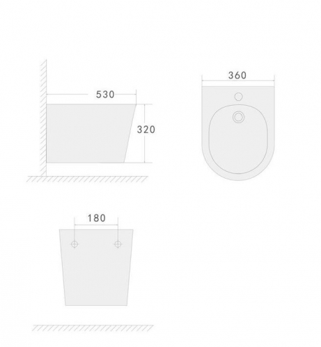 Биде подвесное Boheme Avva 53*36