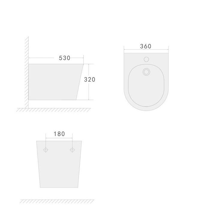 Биде подвесное Boheme Avva 53*36