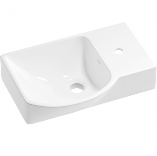 Умывальник накладной / настенный Wellsee WC Area 45x32 белый глянцевый (отверстие под смеситель справа)