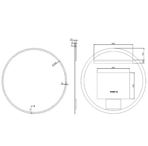 Зеркало Boheme, с подсветкой, сенсорный выключатель, антизапотевание, рама металл,  золото брашированное